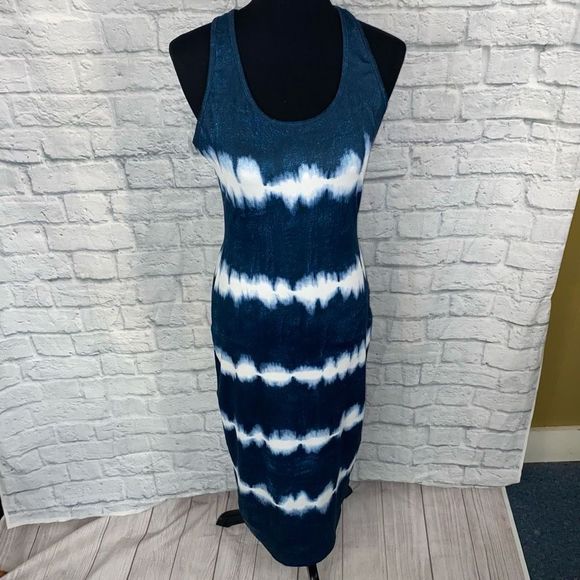 No Brand Dresses & Skirts - Women’s tie dye tank top maxi dress blue & white sz L women